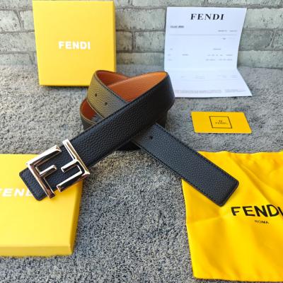 Authentic Fendi Black And Gold Fendi Belt Buckle Belt